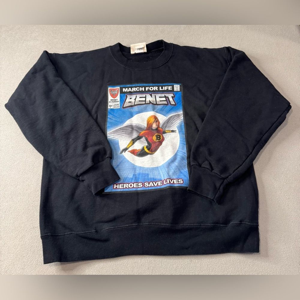Vintage March For Life Benet Sweatshirt with Captin America Quote on the back M